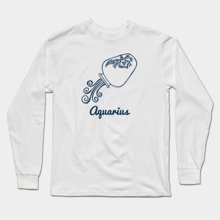 Aquarius Zodiac Horoscope Vase with Flower Sign and Name Long Sleeve T-Shirt